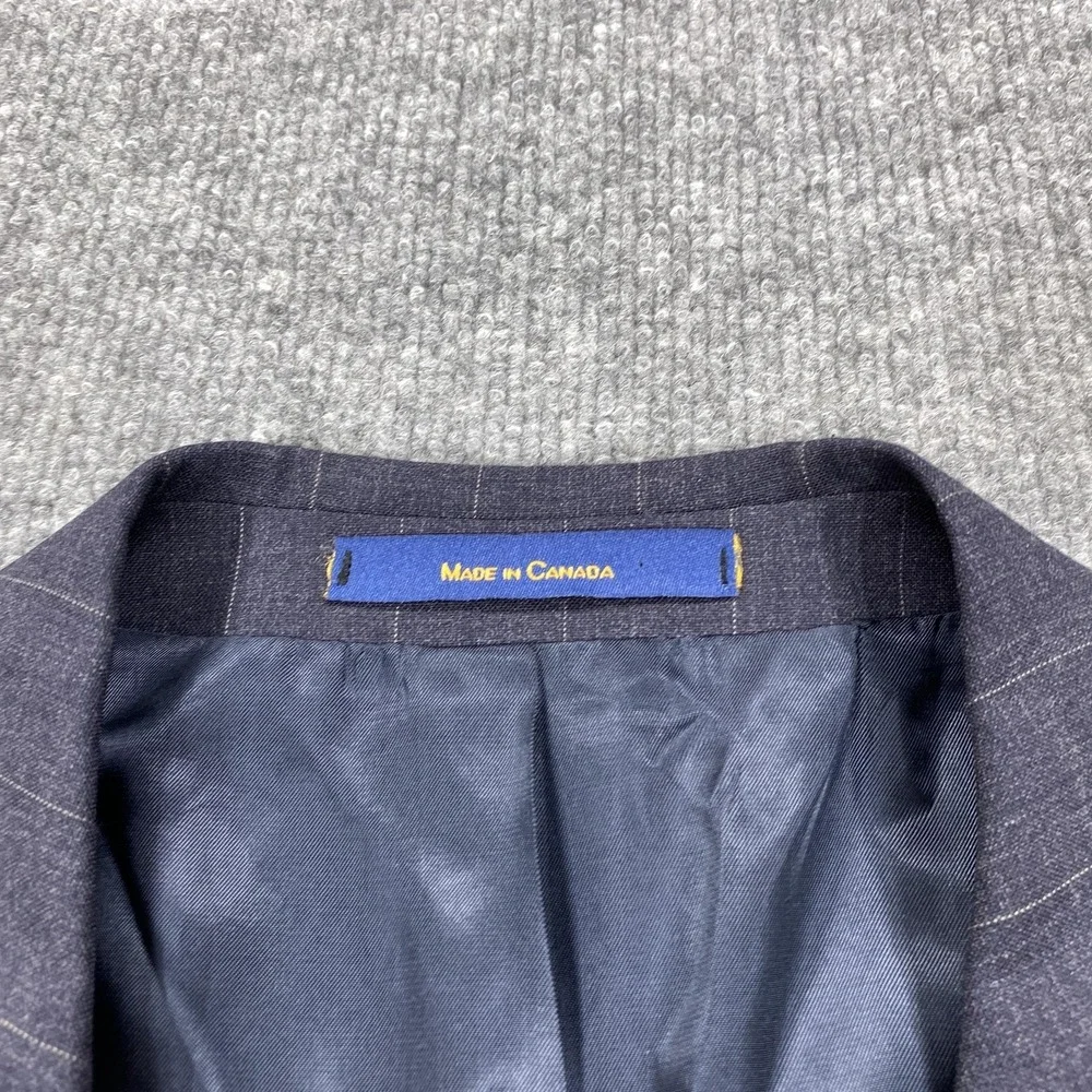 Vintage Chaps Ralph Lauren Suit Jacket Mens 48 Blue Striped Wool 2-Piece‎